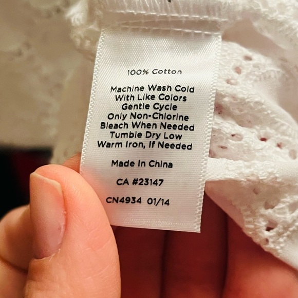 Beautiful like new white cotton Talbots dress or bathing suit cover up size xs - Picture 5 of 9